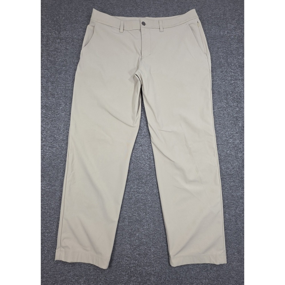 Lululemon ABC Classic Fit Trouser Pants Mens Sz 34 Beige Chino Golf Performance